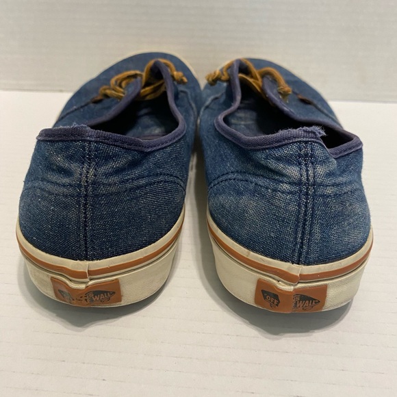 Vans Denim Off The Wall Mens Size 10 woth Leather Ties. - Picture 3 of 5